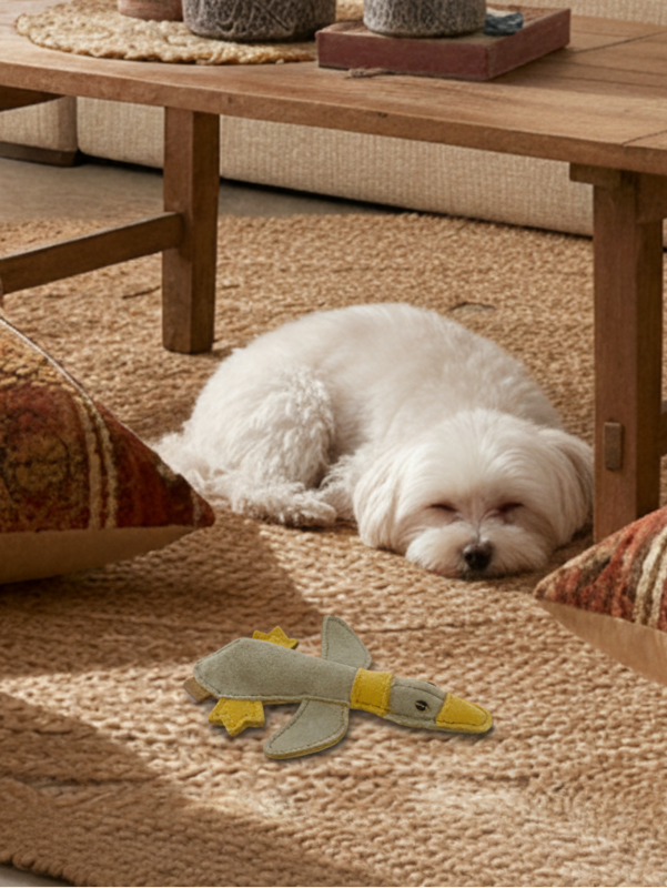 BUDDY. Leather dog toy "Little Duck"