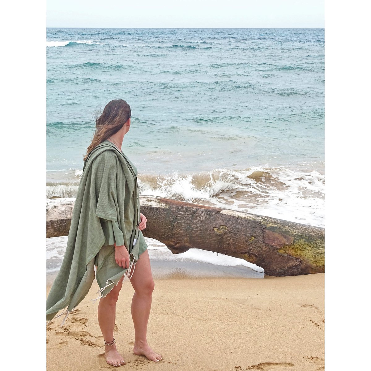 Hammam Towel Fouta Waffle - Olive Green - 100x200cm
