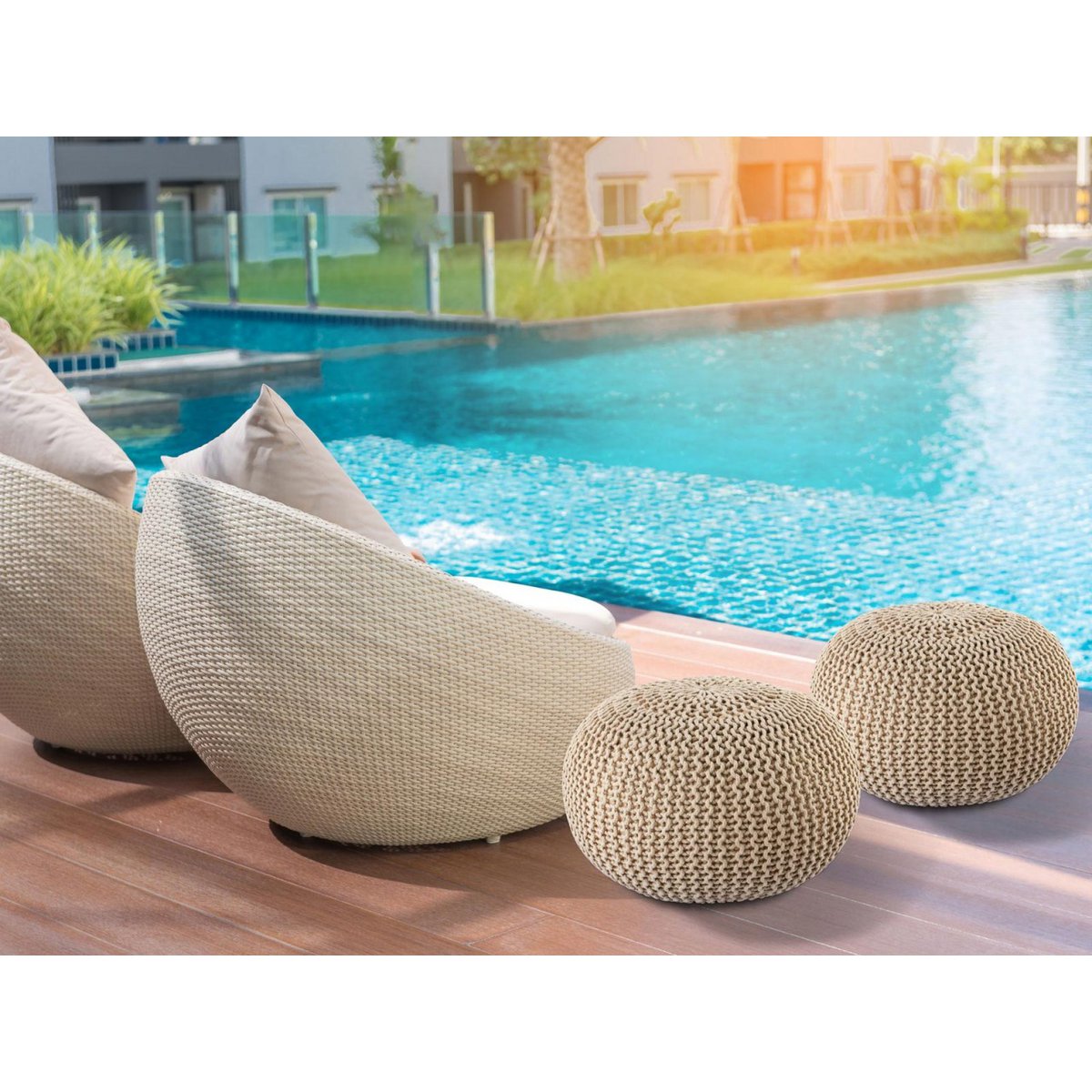 Pouf Outdoor Ø55cm stoel Pouf Terrace Pool Garden