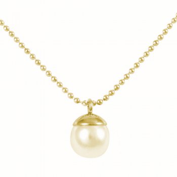 Chain with pearl on gold ball chain
