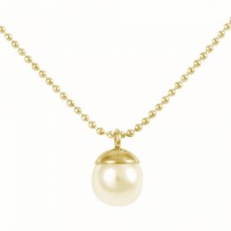 Chain with pearl on gold ball chain