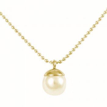 Chain with pearl on gold ball chain