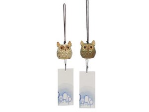 porcelain Wind chime owl 5x5x5cm