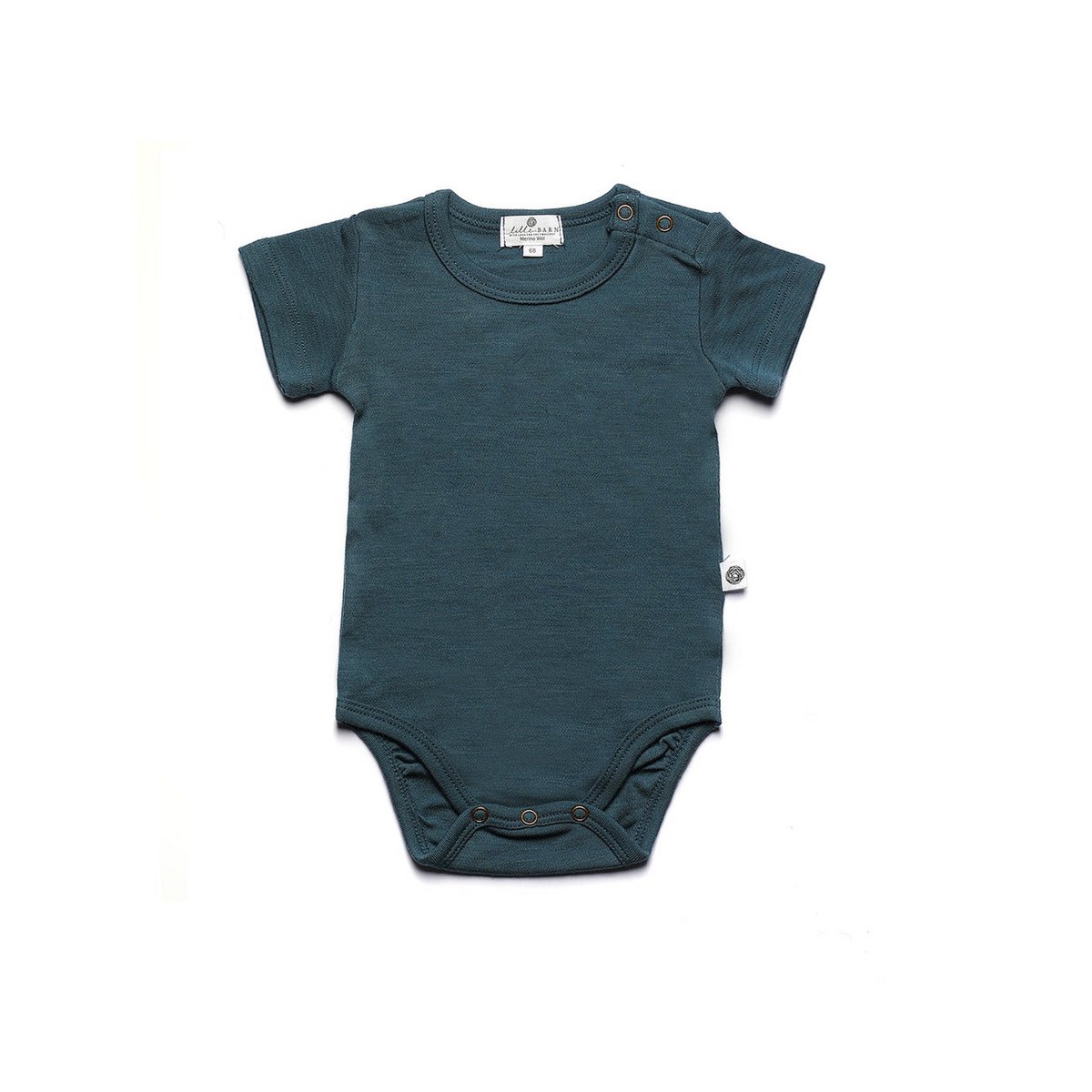 Wollen romper korte mouwen - merinowol - Orion Blue