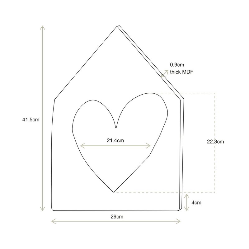 Wall Ornament House Black 41.5x29cm