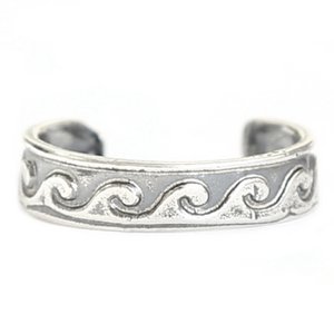 Zehenring Wellen (echtes Silber)