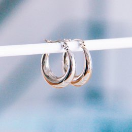 Rustfrit stål hoop 19 mm “bred” - sølv
