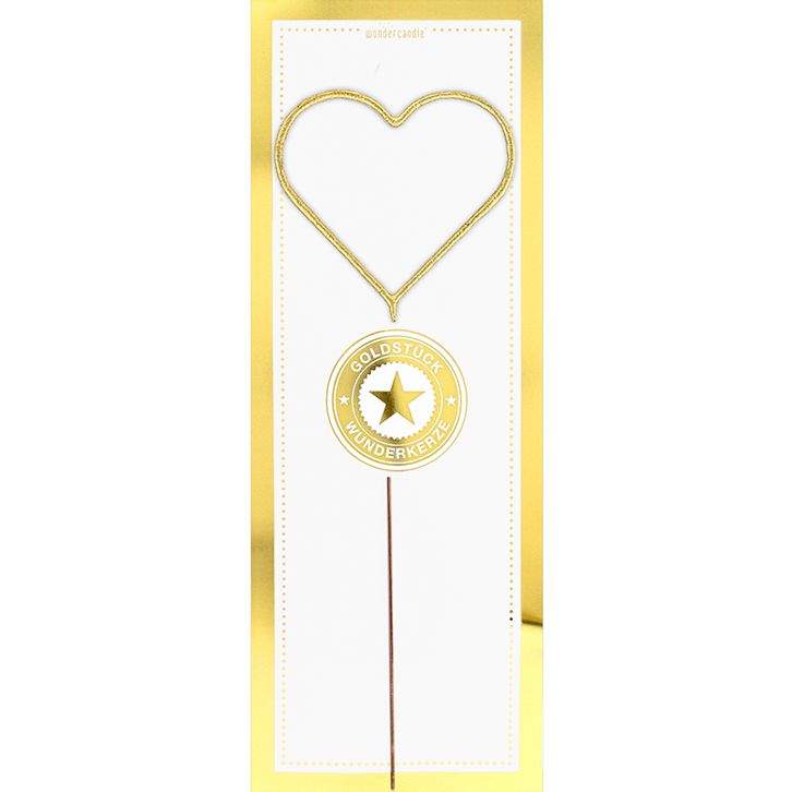 Herz gold GIANT Goldstück weiß Wondercandle®