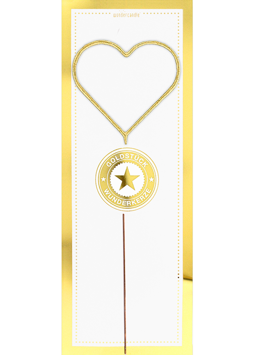 Herz gold GIANT Goldstück weiß Wondercandle®