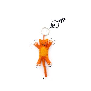 Keyring cat red
