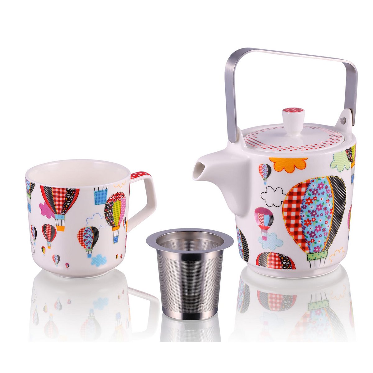 Up,up Away - Tetera y taza, infusor, Tea for One Jug, porcelana