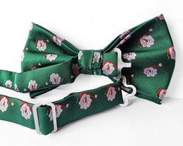 Bowtie - Green with Santa's face