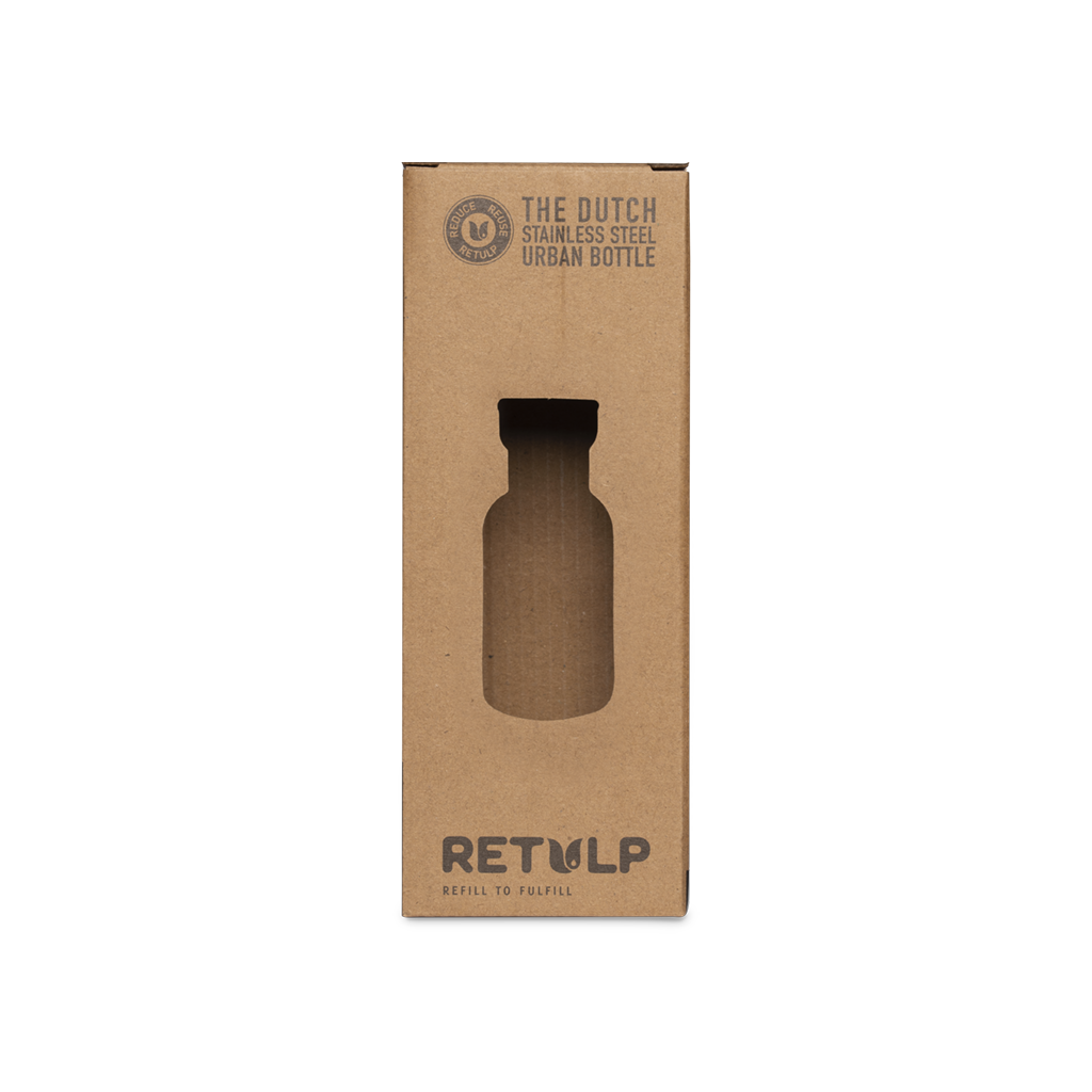 Stainless steel drinking bottle bamboo cap 500 ml steel Yellow