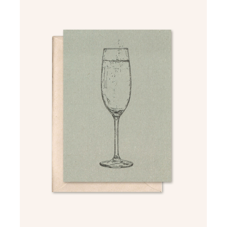 Bæredygtigt kort + kuvert | Prosecco | sølvgran