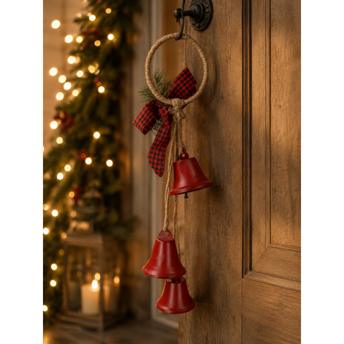 Three red rattles decoration 9 x 6 x 41 h cm