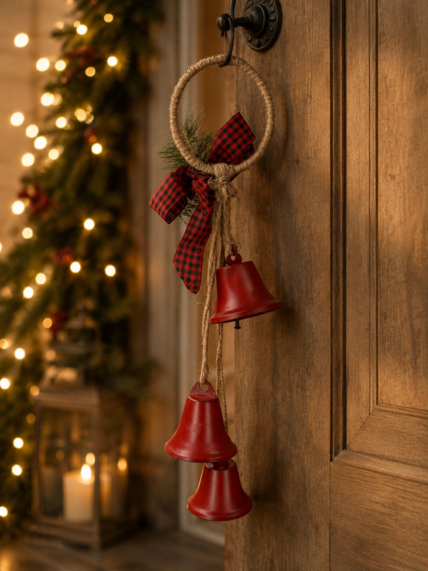 Three red rattles decoration 9 x 6 x 41 h cm