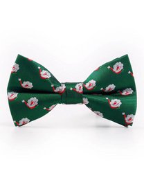 Bowtie - Green with Santa's face