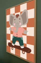 Plakat børneværelse elefant ollie