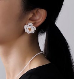 Handmade Daisy Beaded Necklace & Earrings Set