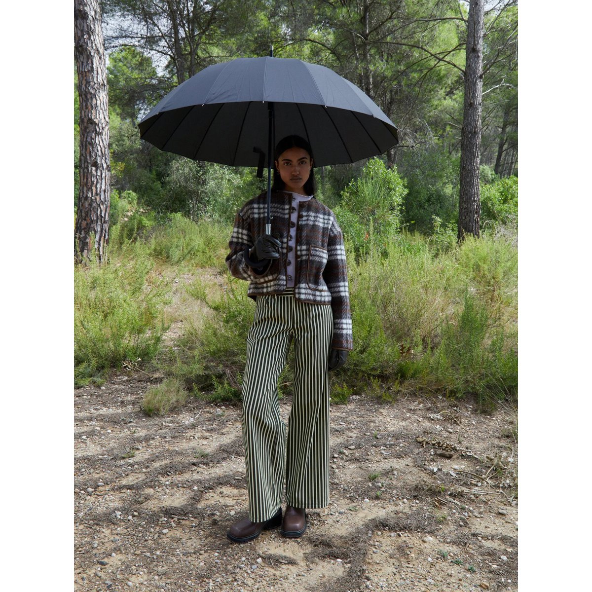 Pebble Striped Green Jeans