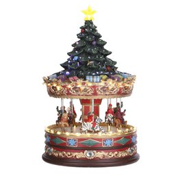 Weihnachtsdorf-Miniaturkarussell, mehrfarbig