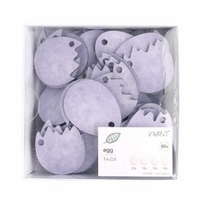Tags - No - Lila - 60 pcs