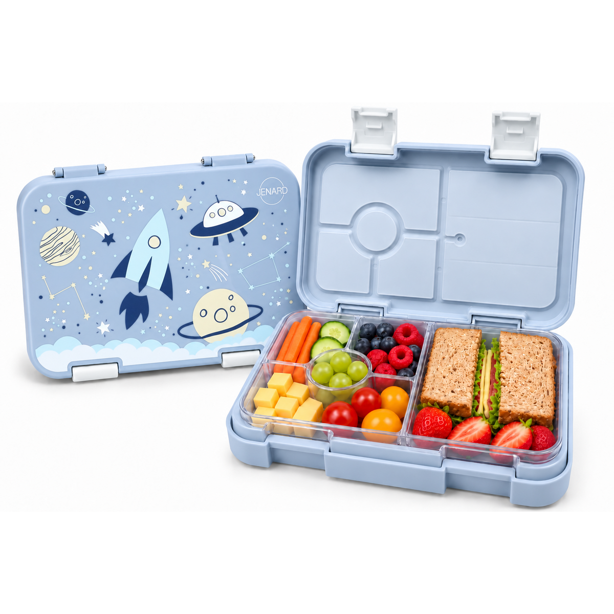 Children's lunch box leak-proof with compartments - Bento lunch box kindergarten BPA free - Space - JENARD