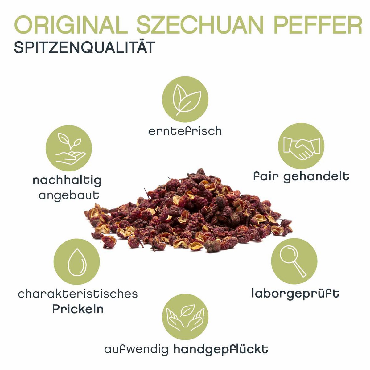 Pimiento rojo original de Szechuan, entero, 100g