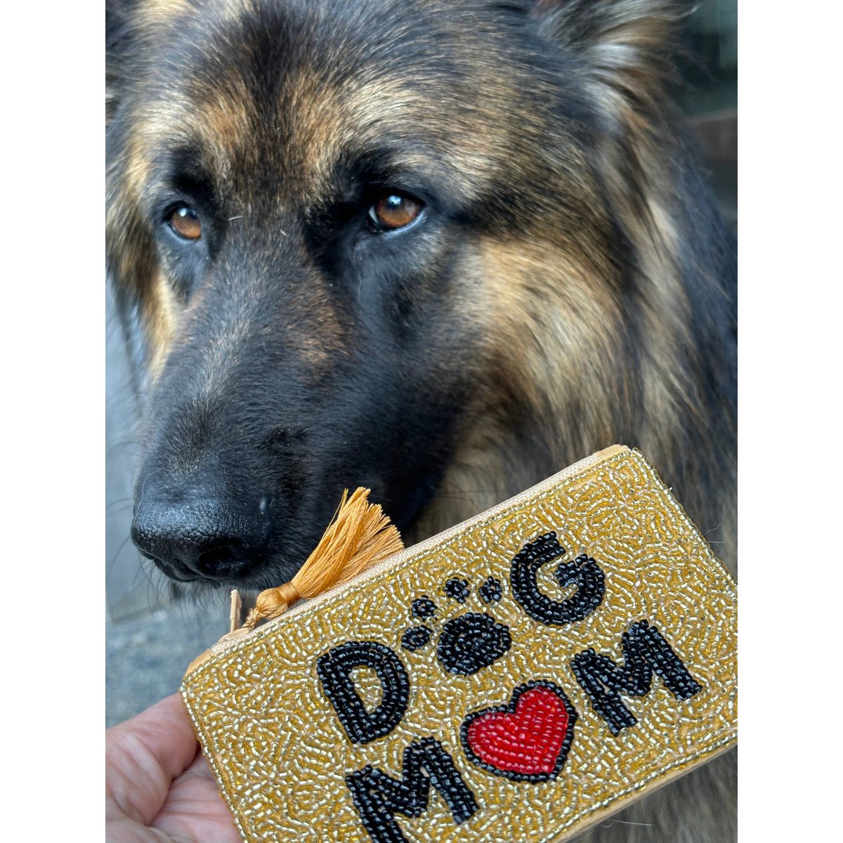 Handcrafted Beaded Dog Mom Pouch * Gift *