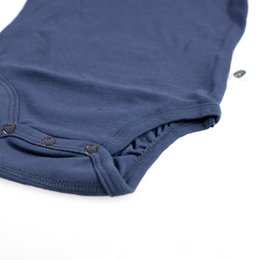 Kurzarm-Body aus Wolle – Merinowolle – Vintage Indigo