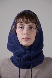 Acanalado: 100% de cachemira balaclava de punto
