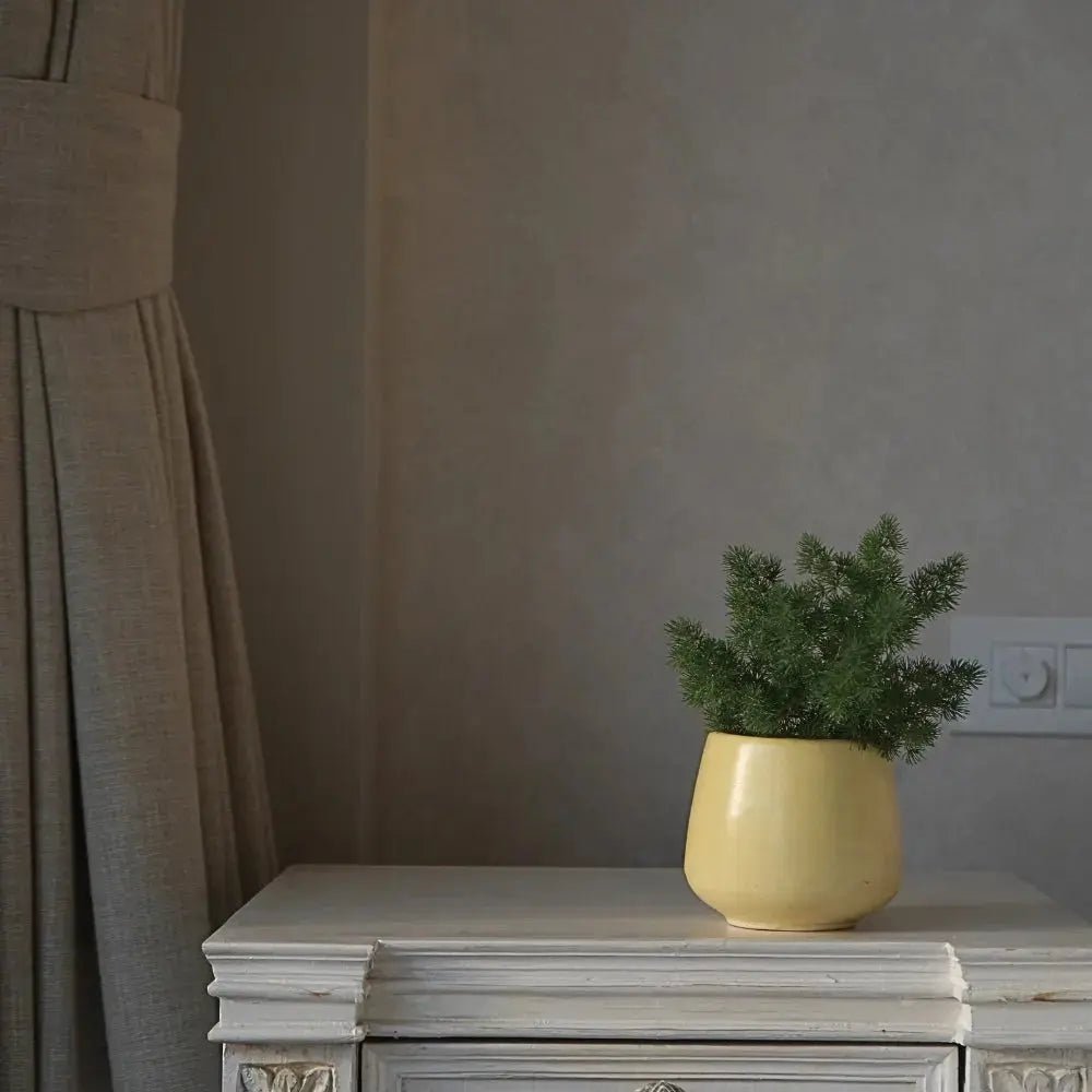 Plant Pot | Stoneware Planter Small Pastel Lemon | Yellow