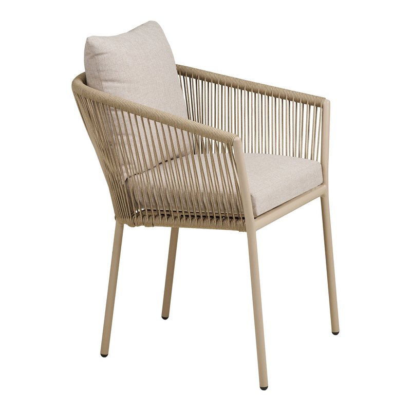Salerno Dining chair, aluminum/polyester, sand, incl. Cushion - Set of 4