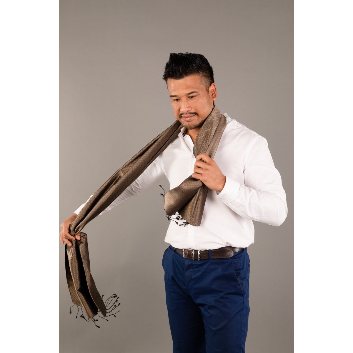 The Jasmin Luxury Topaz Silk Krama - Men