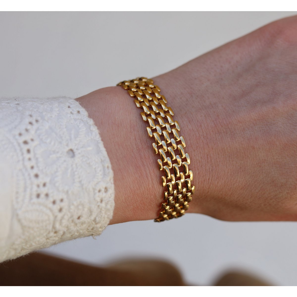 Oliveira – Gold-Silber-Mesh-Choker-Halskette