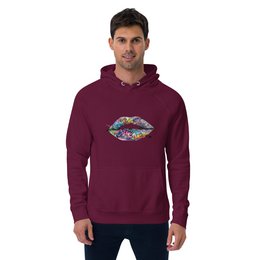 Lipstickjungle unisex økologisk raglan hættetrøje