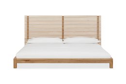 Tanner EU Super King (180 x 200) Platform Bed in Flaxen