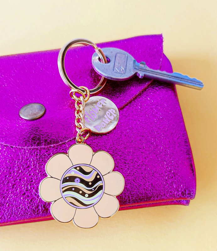 Flower power key ring
