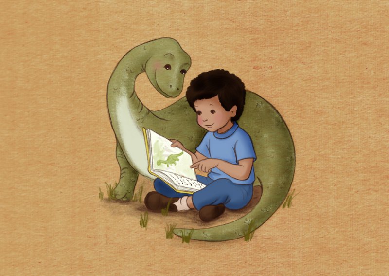 Ansichtkaart Dinosaurusverhaal