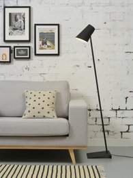 Vloerlamp ijzer/finitura in gomma Cardiff, zwart