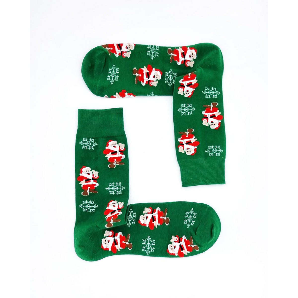 Socks - Green with Santa Claus ADULTS & KIDS