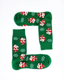 Socks - Green with Santa Claus ADULTS & KIDS