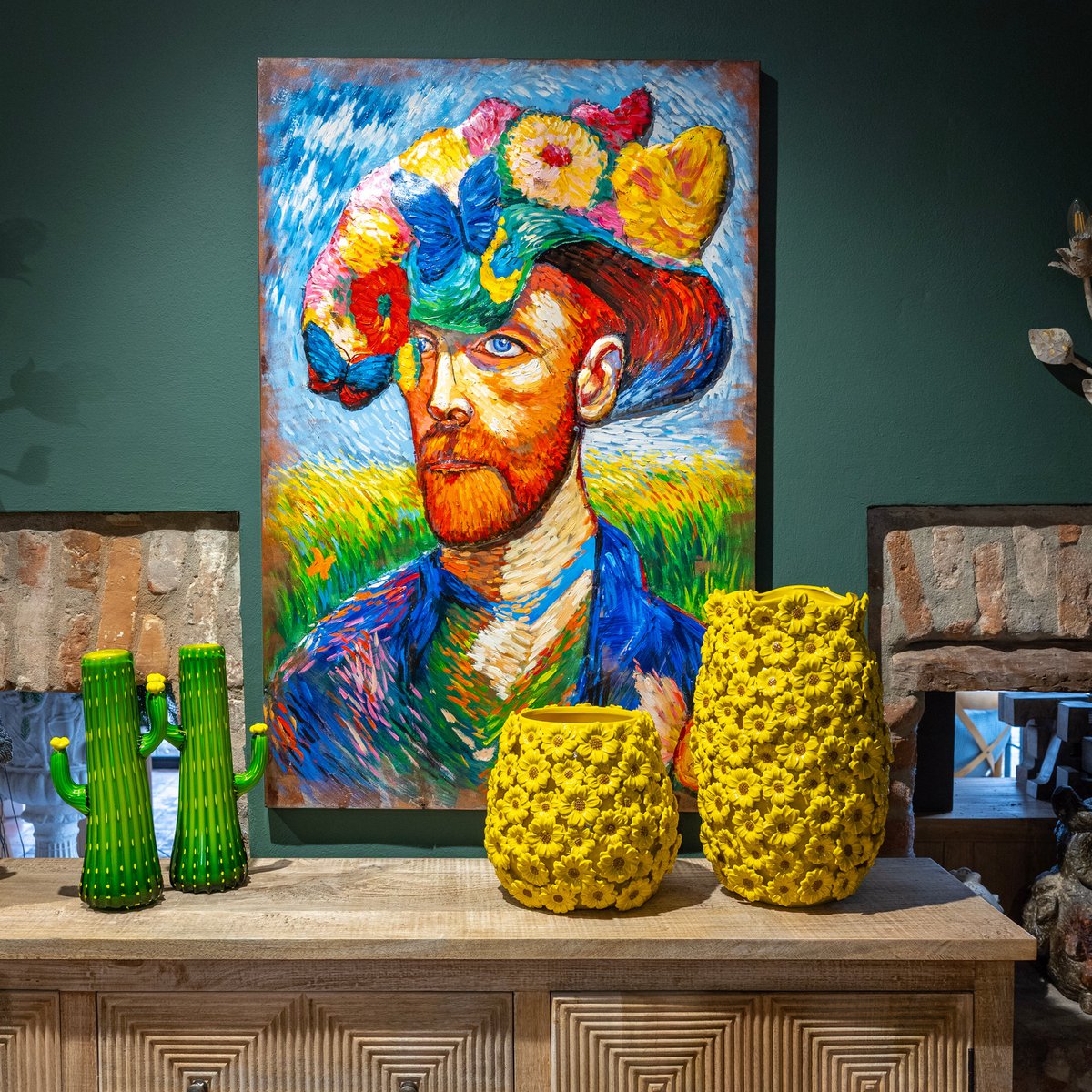 Cuadro en metal “Vincent” con decoraciones en relieve 80 x 120 x 10 cm