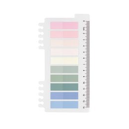 Colorful sticky note set with various pastel shades including pink, green, blue, and more. Ideal for organizing, labeling, and adding notes to documents, books, or other surfaces.