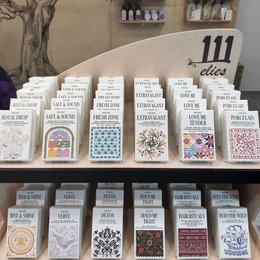 Countertop wooden display stand for 60 soaps, a sturdy and versatile shelving unit for organizing and showcasing a variety of soap products.