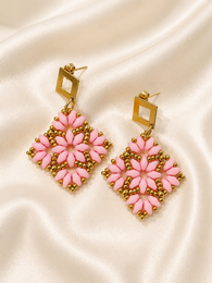 Ohrringe-Duo-Set rosa und grün