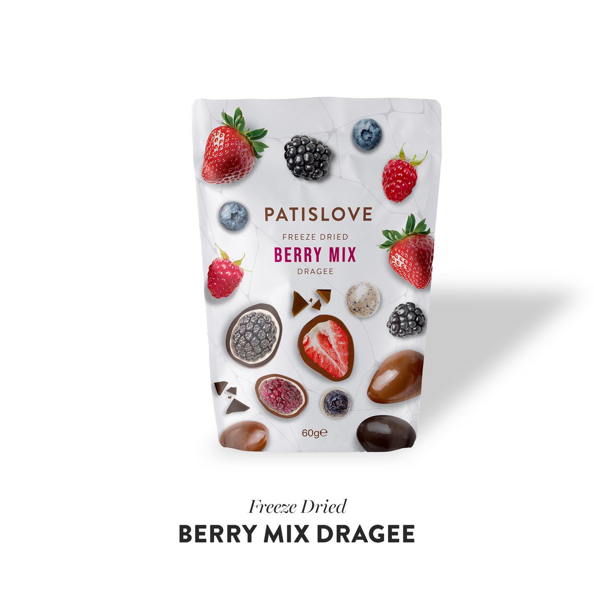 Berry Mix Schokoladenbeschichtete gefriergetrocknete Dragee