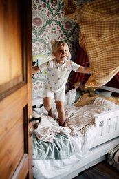 TISU børnedynebetræk & pudebetræk, Beige Gingham
