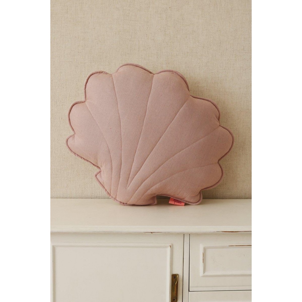 Oreiller en coquille de lin « Rose poudré »