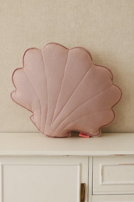 Oreiller en coquille de lin « Rose poudré »